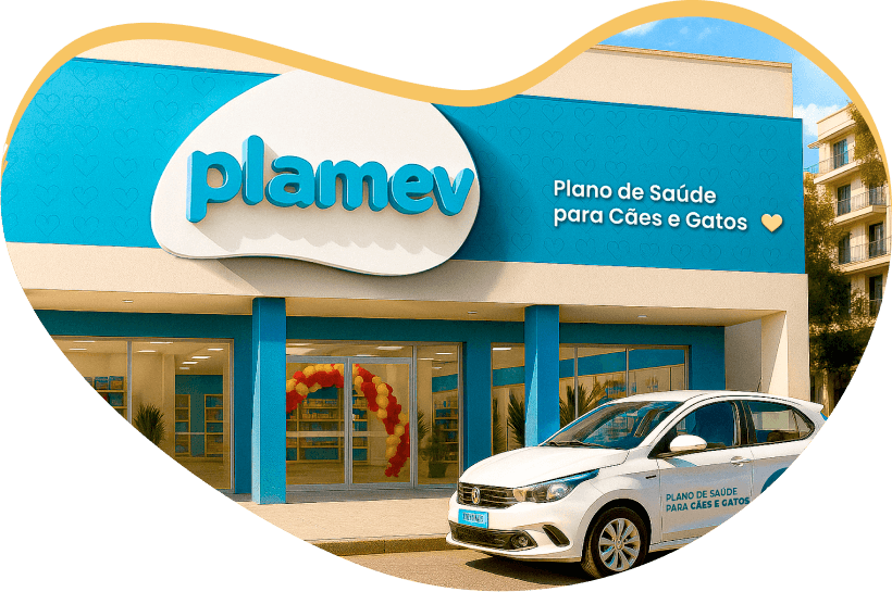 Fachada de clínica veterinária credenciada Plamev